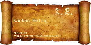 Karkus Rella névjegykártya